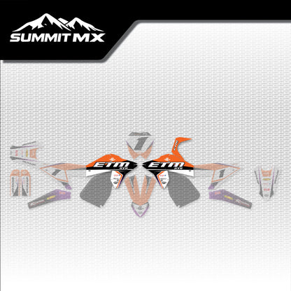 KTM Inspired ETM RTR Side Shroud Decals placement on the full kit