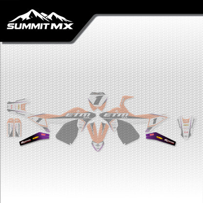 KTM Inspired ETM RTR Swing Arm Decals placement on the full kit