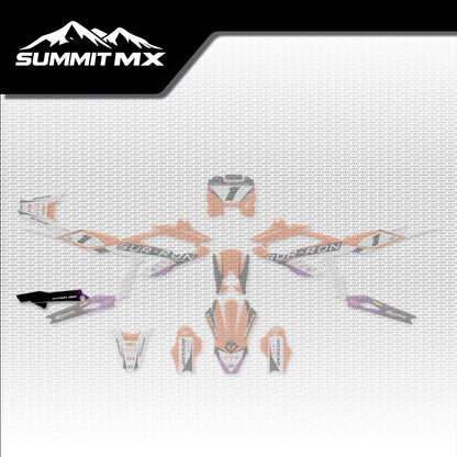 KTM Inspired Hyper Bee Chain Guide Decal placement on the full kit