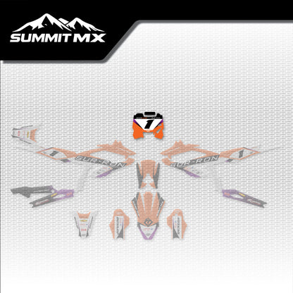 KTM Inspired Hyper Bee Number Plate Decal placement on the full kit