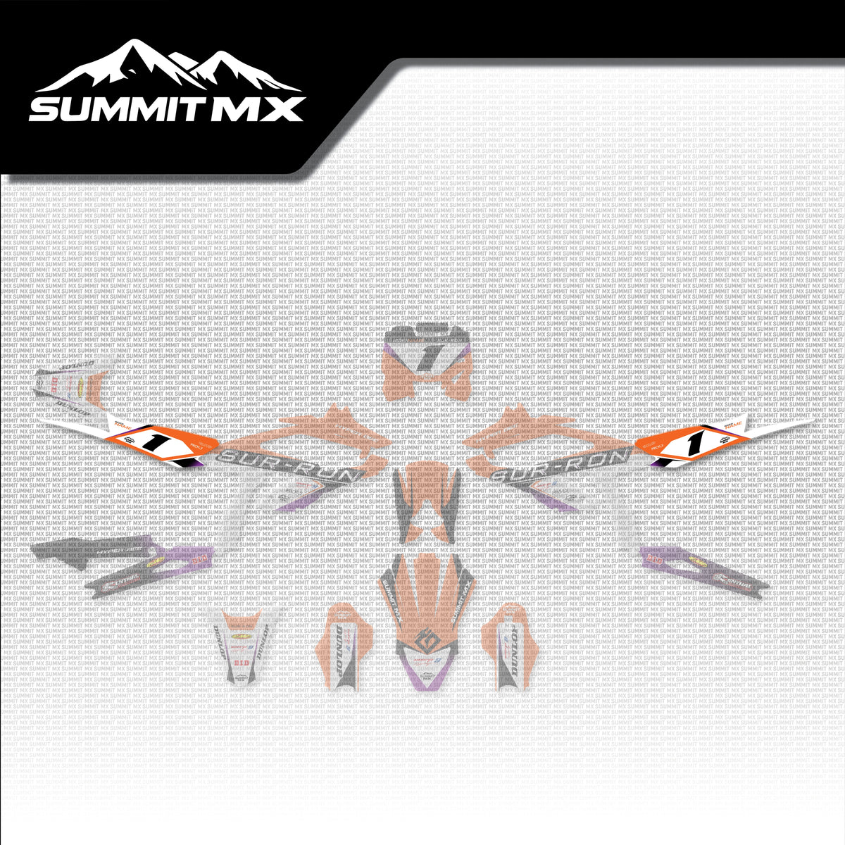 KTM Inspired Hyper Bee Side Number Plate Decals placement on the full kit