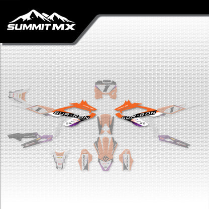 KTM Inspired Hyper Bee Side Shroud Decals placement on the full kit