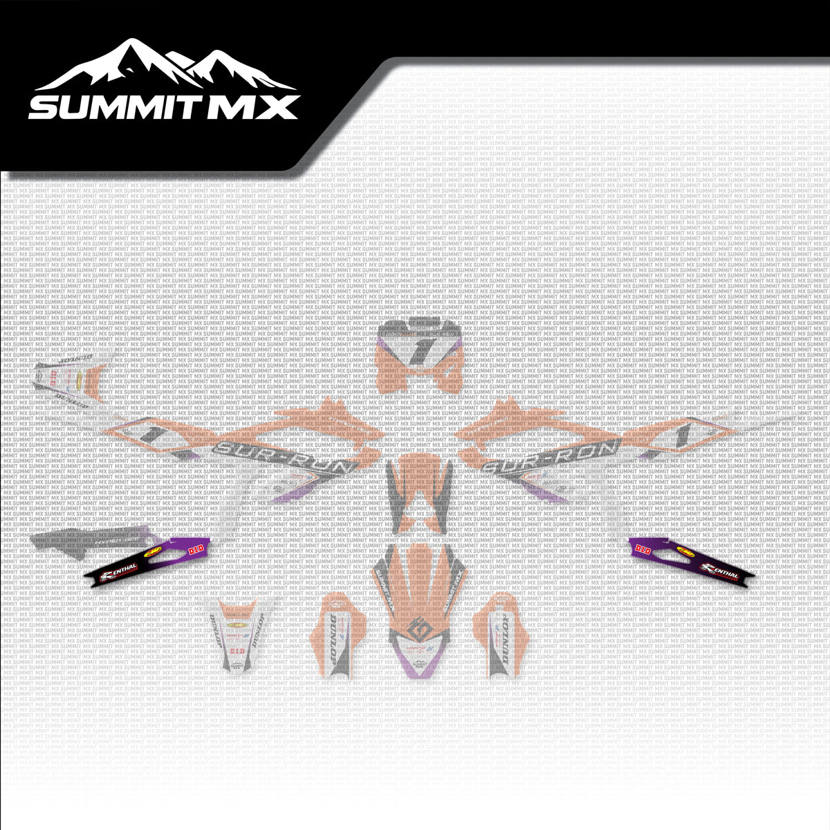 KTM Inspired Hyper Bee Swing Arm Decals placement on the full kit