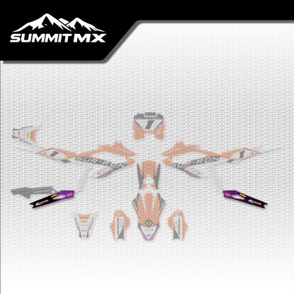 KTM Inspired Hyper Bee Swing Arm Decals placement on the full kit