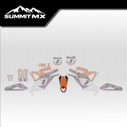 KTM Inspired Light Bee Front Fender Decal placement on the full kit