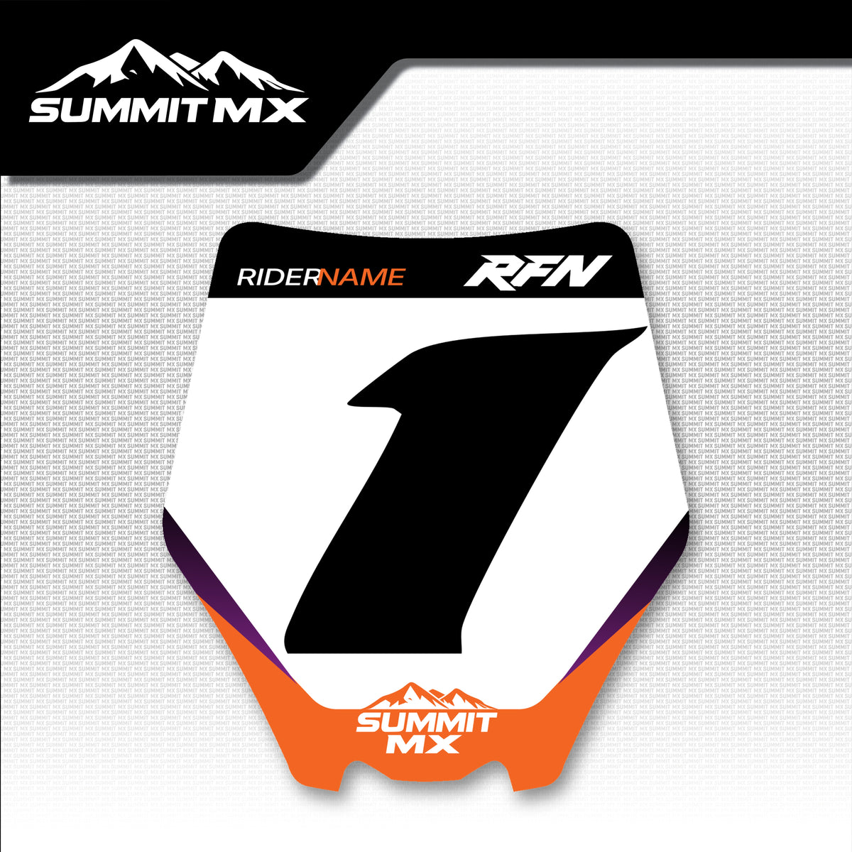KTM Inspired RFN Warrior Pro SX-E15 Number Plate Decal