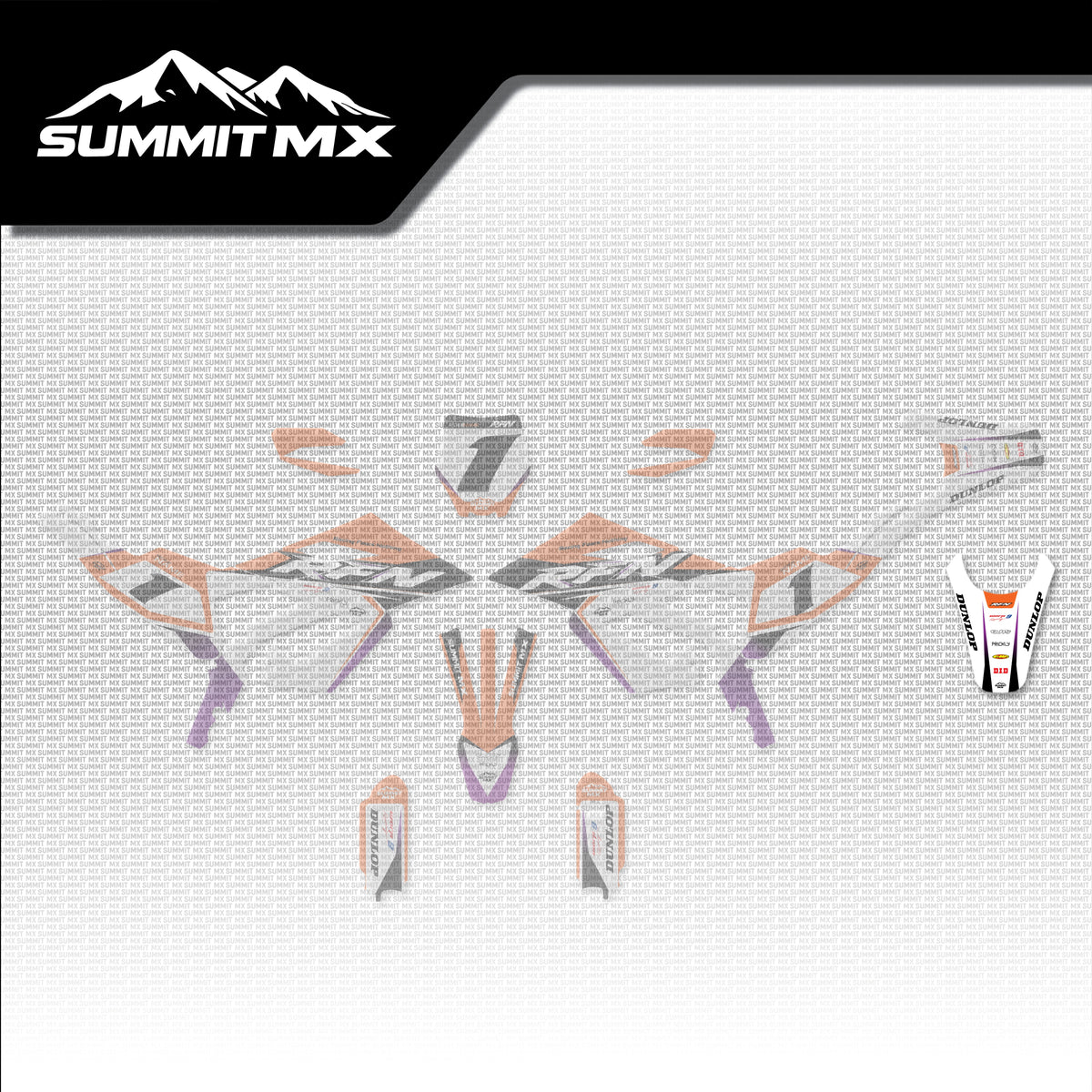 KTM Inspired RFN Warrior Pro SX-E15 Rear Fender Decal placement on the full kit