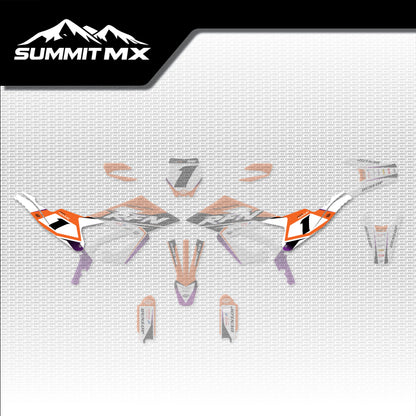 KTM Inspired RFN Warrior Pro SX-E15 Side Number Plate Decals placement on the full kit