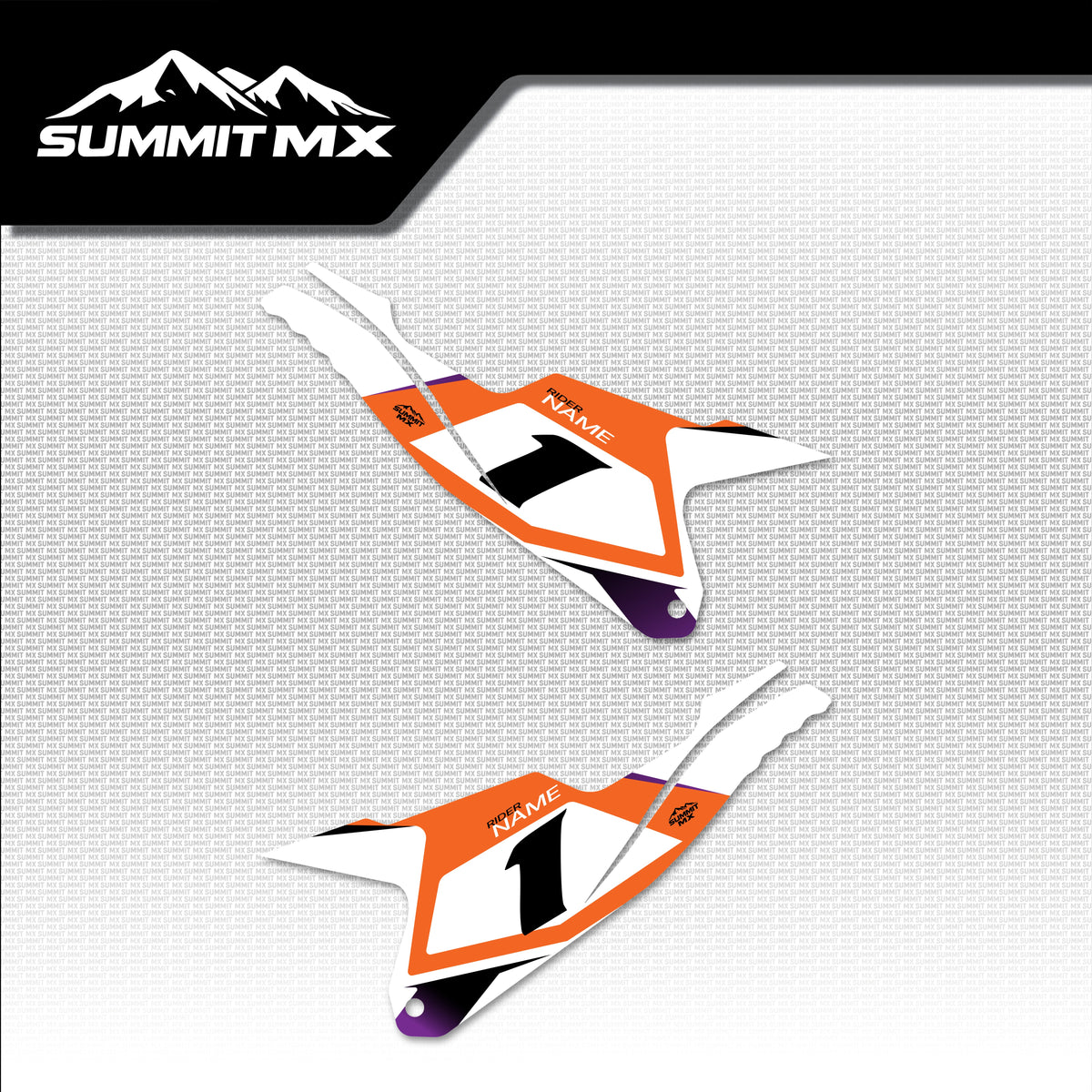 KTM Inspired RFN Warrior Pro SX-E15 Side Number Plate Decals