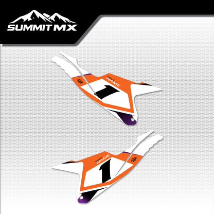 KTM Inspired RFN Warrior Pro SX-E15 Side Number Plate Decals