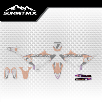 KTM Inspired Stark Varg Swing Arm Decals placement on the full kit