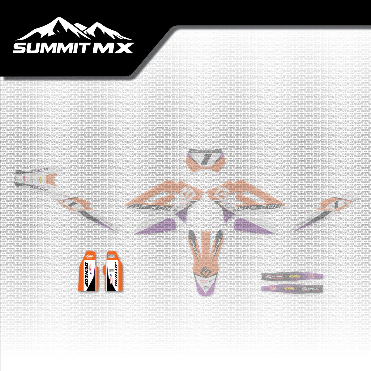 KTM Inspired Storm Bee Fork Guard Decals placement on the full kit