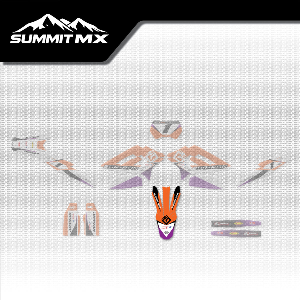 KTM Inspired Storm Bee Front Fender Decal placement on the full kit