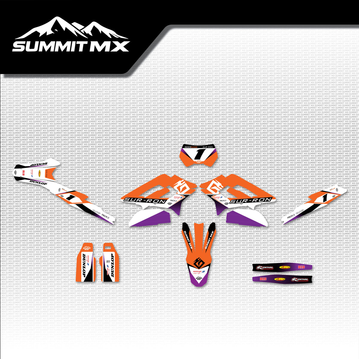 KTM Inspired Storm Bee graphics kit full artwork layout by Summit MX