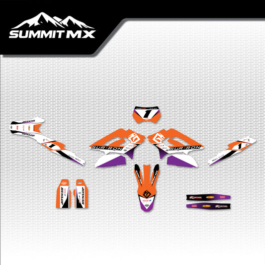 KTM Inspired Storm Bee graphics kit full artwork layout by Summit MX