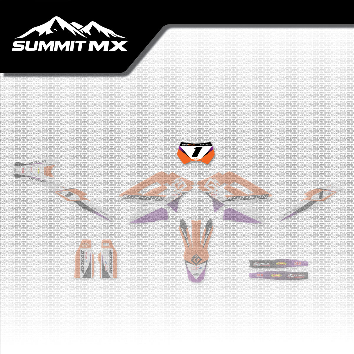 KTM Inspired Storm Bee Number Plate Decal placement on the full kit