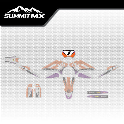 KTM Inspired Storm Bee Number Plate Decal placement on the full kit