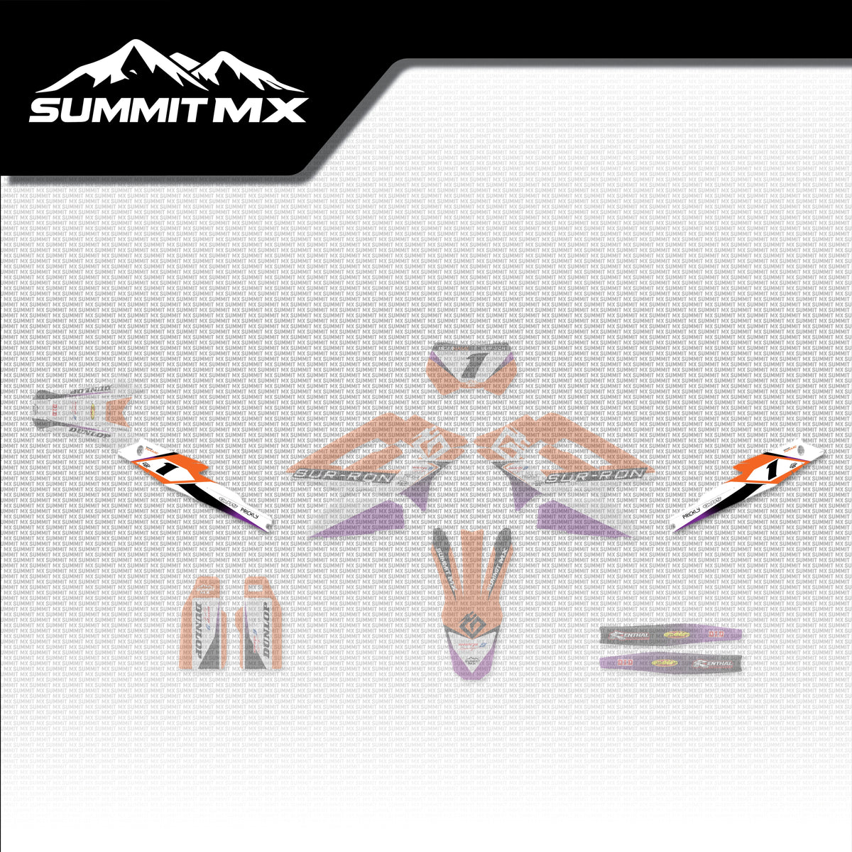 KTM Inspired Storm Bee Side Number Plate Decals placement on the full kit