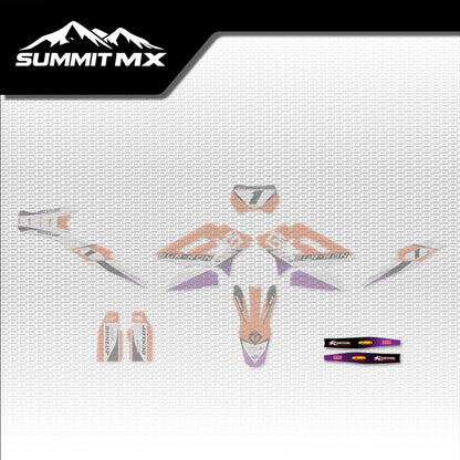 KTM Inspired Storm Bee Swing Arm Decals placement on the full kit