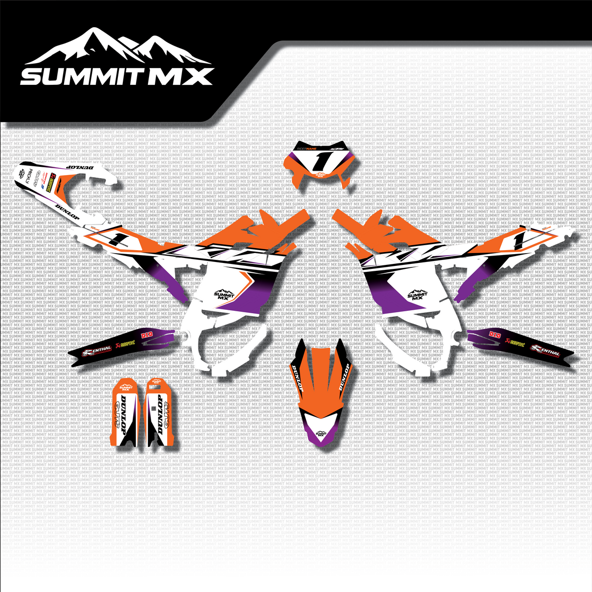 KTM Inspired Ultra Bee graphics kit full artwork layout by Summit MX