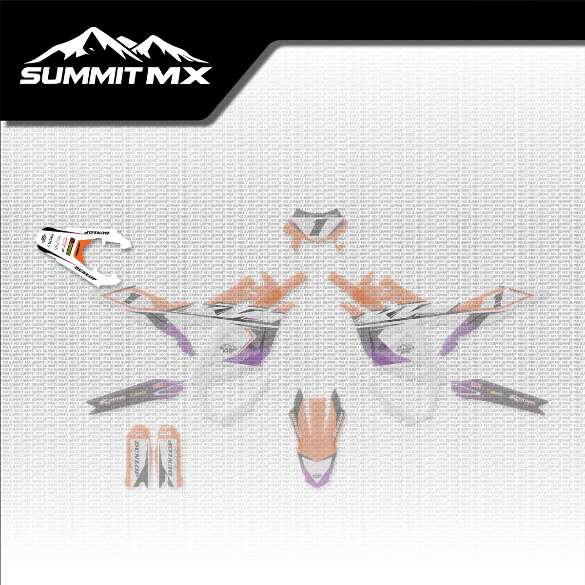 KTM Inspired Ultra Bee Rear Fender Decal shown in place on the full kit layout