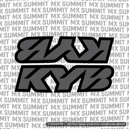KYB fork tube decal in gray colorway — Summit MX