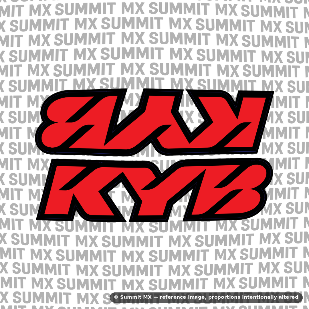 KYB fork tube decal in red colorway — Summit MX