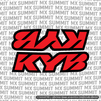 KYB fork tube decal in red colorway — Summit MX