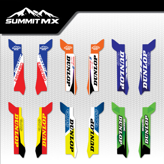 Moto Inspired E-Ride Pro 1.0 and 2.0 Fork Guard Decals in all six designs