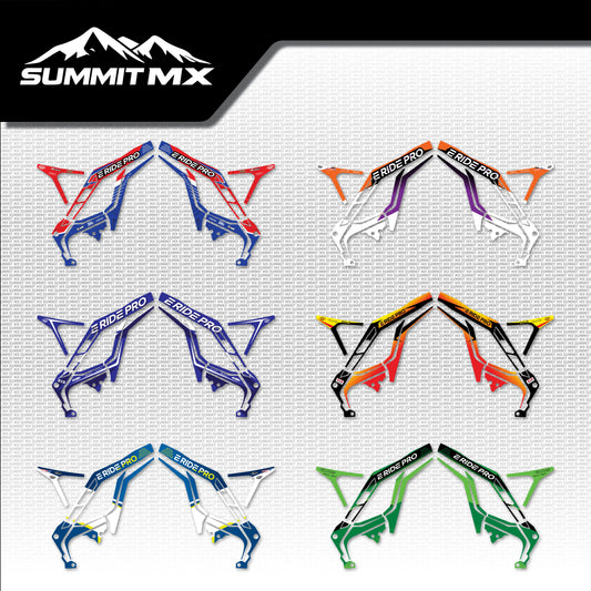 Moto Inspired E-Ride Pro Frame Decals in all six designs