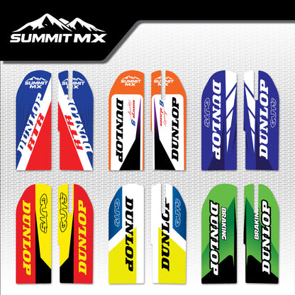 Moto Inspired ETM RTR Fork Guard Decals in all six designs