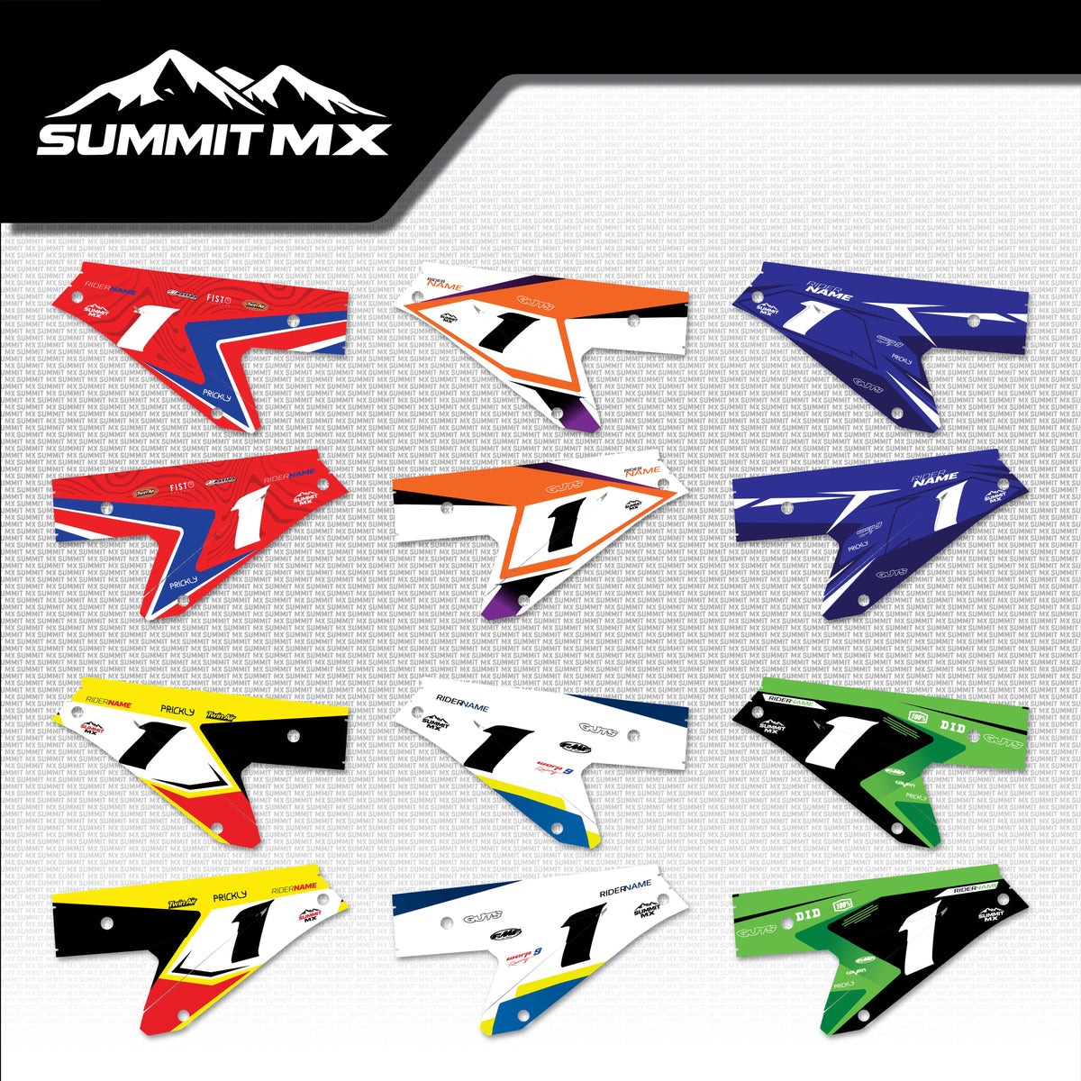 Moto Inspired ETM RTR Side Number Plate Decals in all six designs