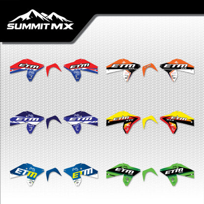 Moto Inspired ETM RTR Side Shroud Decals in all six designs
