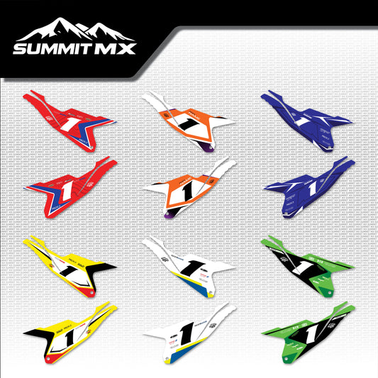 Moto Inspired RFN Warrior Pro SX-E15 Side Number Plate Decals in all six designs