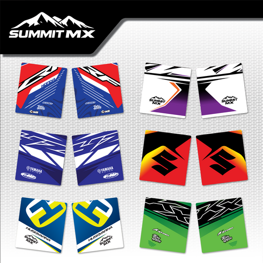 Moto Inspired Ultra Bee Battery Decal in all six designs: Honda, KTM, Yamaha, Suzuki, Husqvarna and Kawasaki inspired