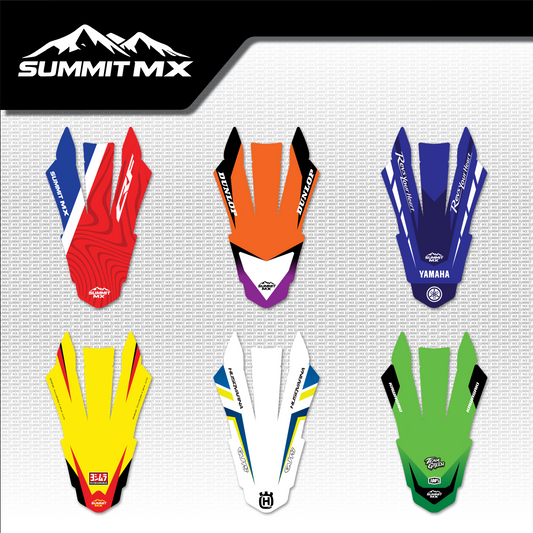 Moto Inspired Ultra Bee Front Fender Decal in all six designs: Honda, KTM, Yamaha, Suzuki, Husqvarna and Kawasaki inspired