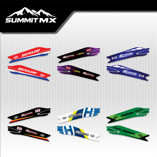 Moto Inspired Ultra Bee Swing Arm Decal in all six designs: Honda, KTM, Yamaha, Suzuki, Husqvarna and Kawasaki inspired