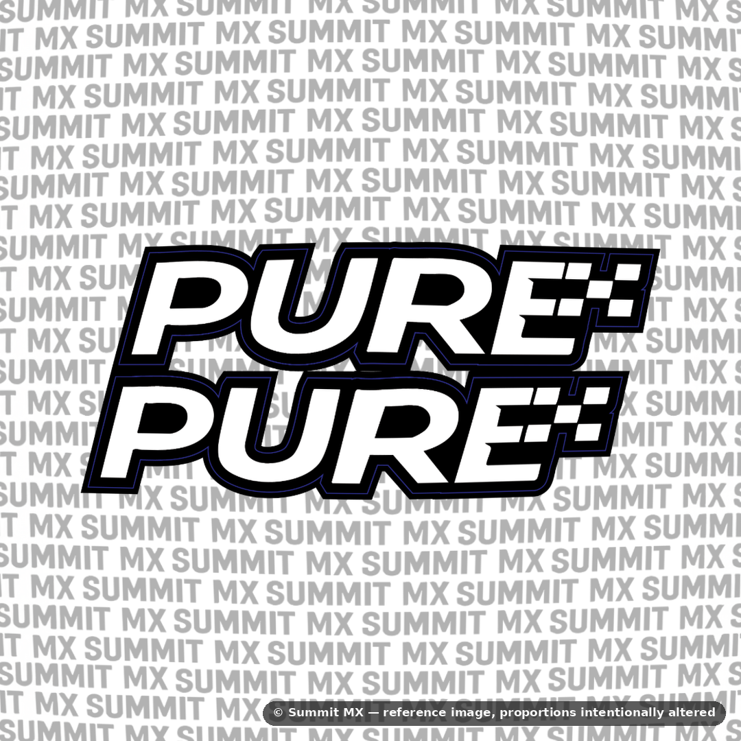 Pure fork tube decal in white and silver colorway — Summit MX