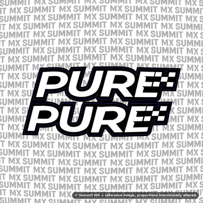 Pure fork tube decal in white and silver colorway — Summit MX