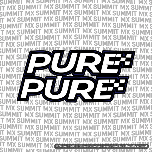 Pure fork tube decal in white and silver colorway — Summit MX