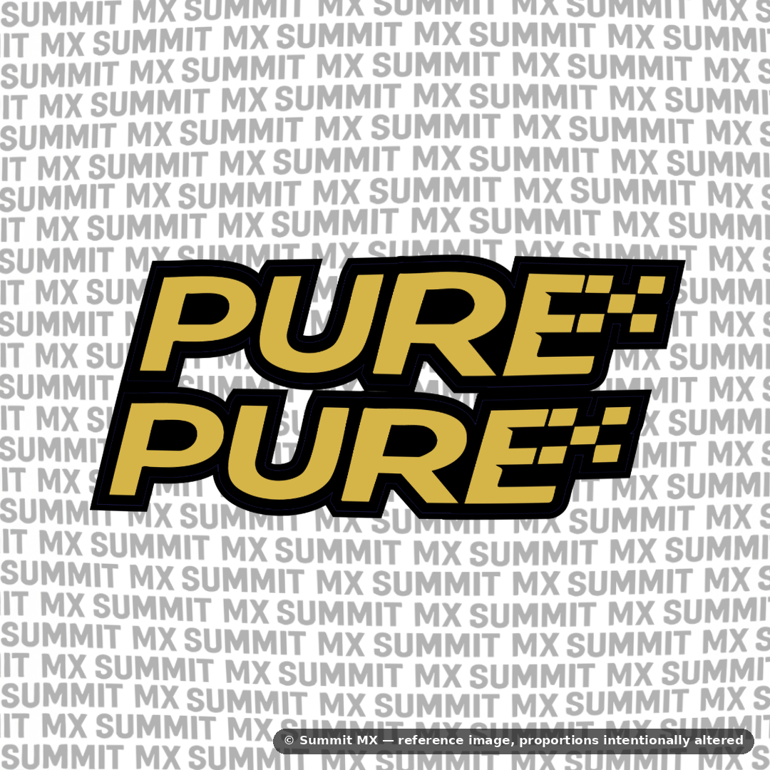 Pure fork tube decal in yellow-gold colorway — Summit MX