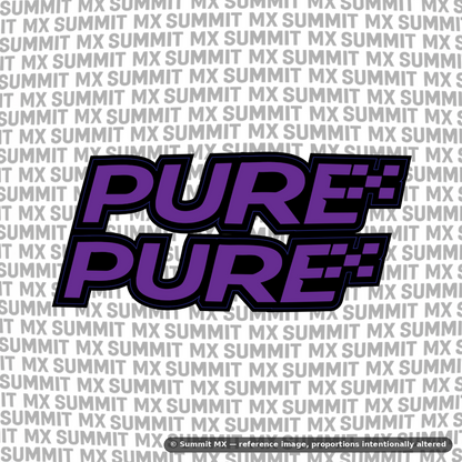 Pure fork tube decal in purple colorway — Summit MX
