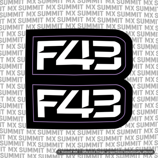 Sirris F43 fork decal in white colorway — Summit MX