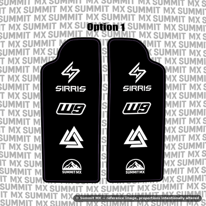 Sirris fork guard decal with IIS branding — Summit MX