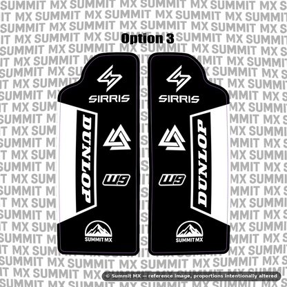 Sirris fork guard decal Dunlop variant — Summit MX