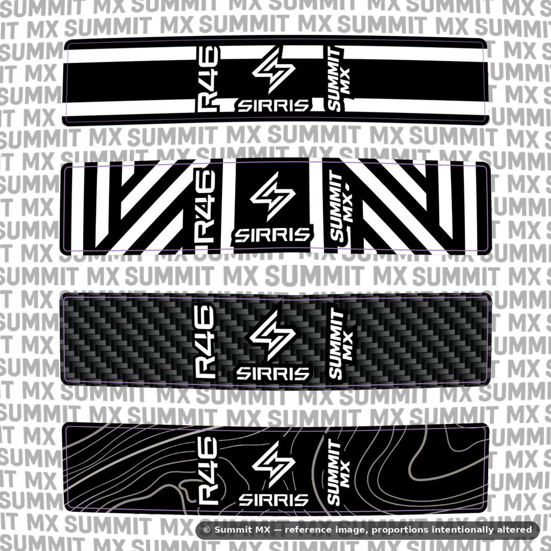 Sirris R46 shock decal design patterns collection — Summit MX