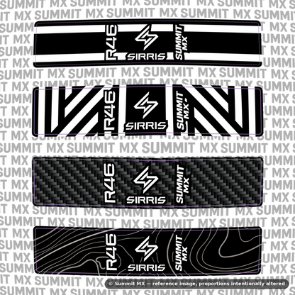 Sirris R46 shock decal design patterns collection — Summit MX