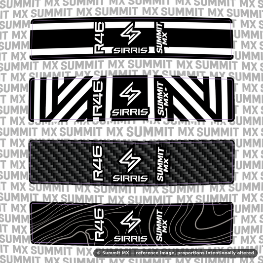Sirris R46 shock decal design patterns collection — Summit MX