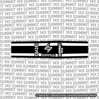 Sirris R46 shock decal in solid black colorway — Summit MX