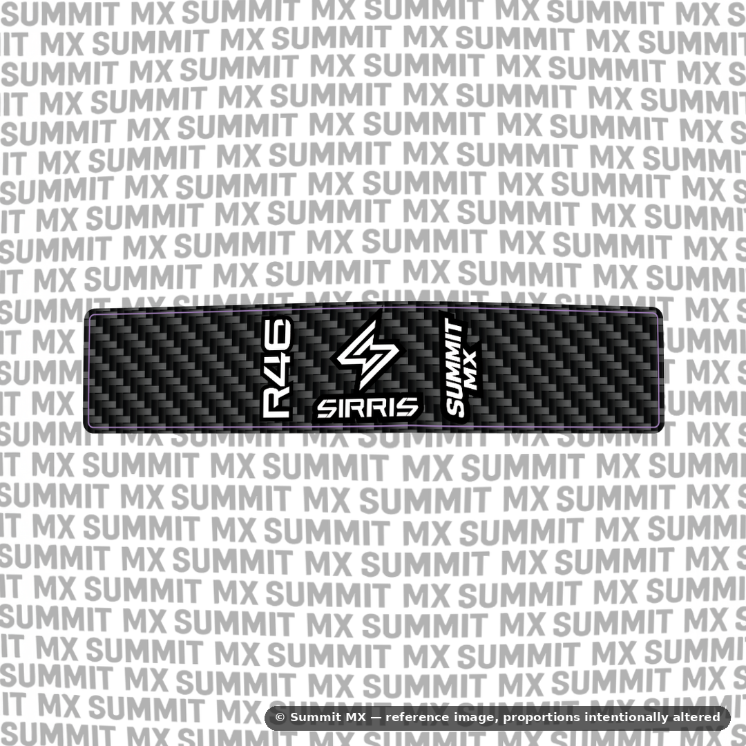 Sirris R46 shock decal in carbon fiber pattern — Summit MX
